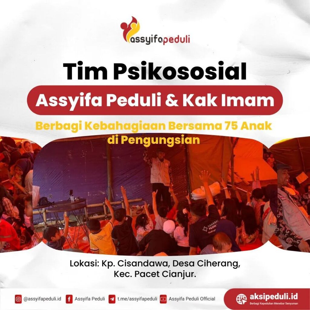 Tim Psikososial Assyifa Peduli Hadir Menghibur Anak di Pengungsian Cianjur Tim Psikososial Assyifa Peduli Hadir Menghibur Anak di Pengungsian Cianjur