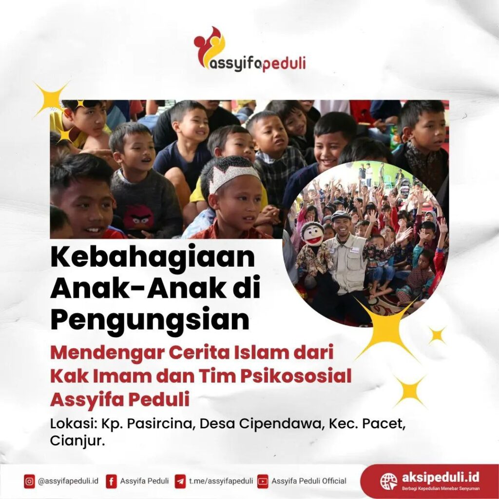 Tim Psikososial Assyifa Peduli Hadir Menghibur Anak di Pengungsian Cianjur