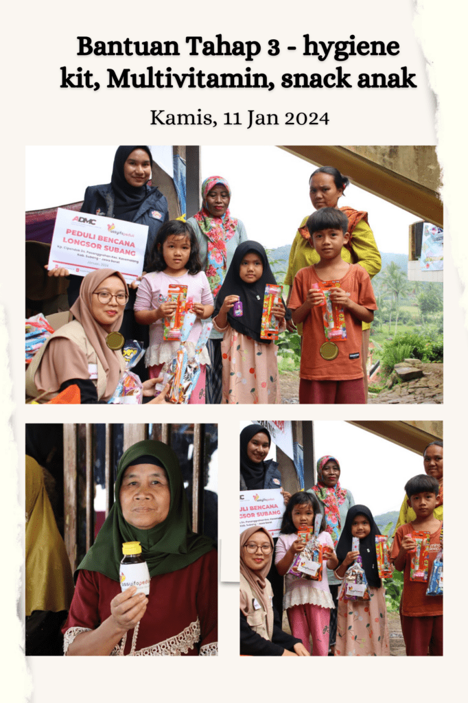 Bantuan Tahap 3 – hygiene kit, Multivitamin, snack anak