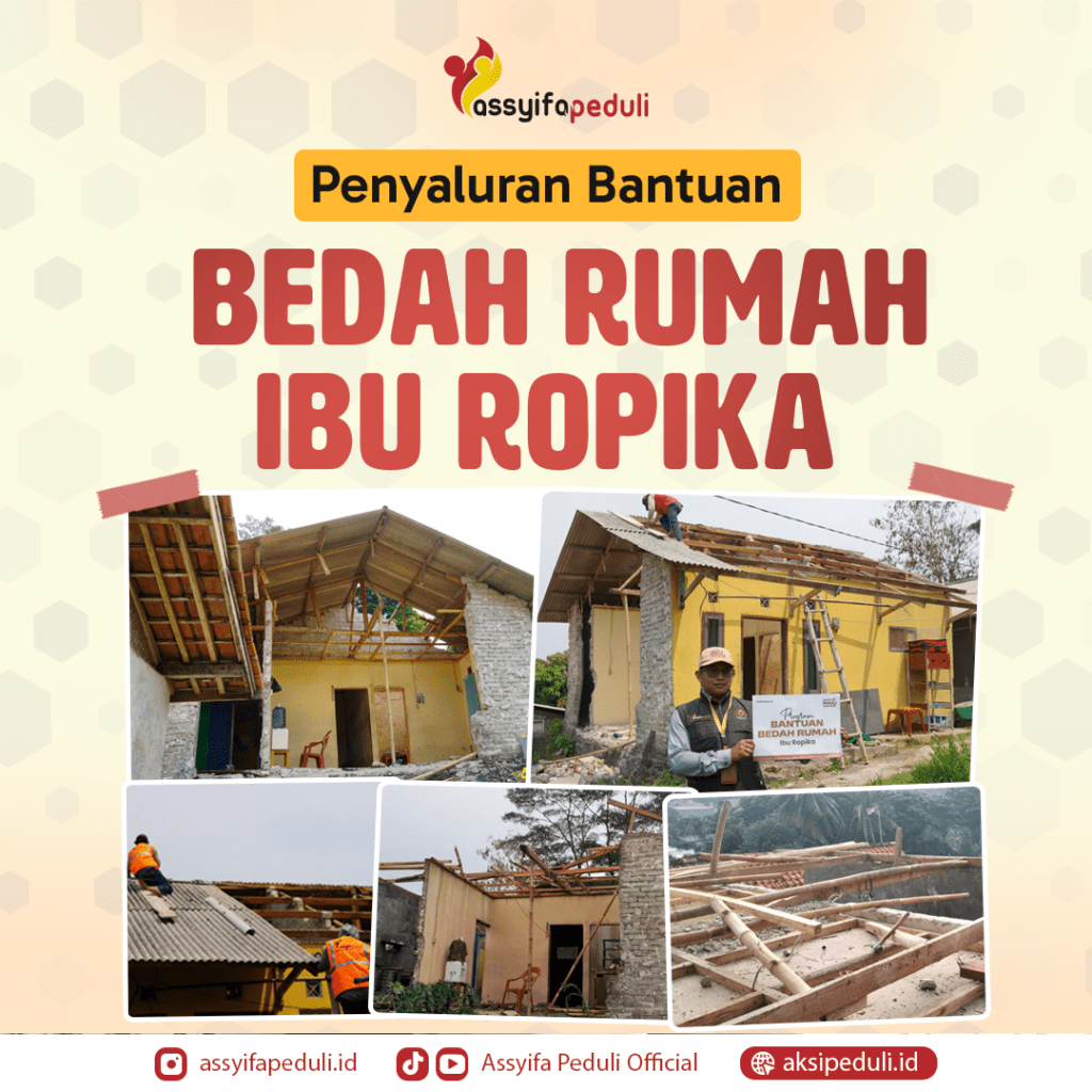 Penyaluran bantuan renovasi rumah ibu ropika