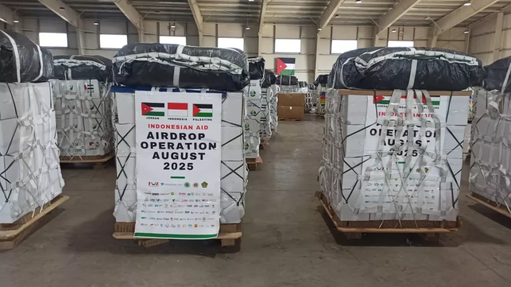 PENYALURAN VIA AIR DROP KOLABORASI PALESTINA GELOMBANG V BERSAMA 65 LAZ ANGGOTA FOZ
