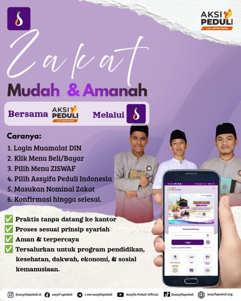 Zakat Assyifa Peduli X Muamalat DIN: Cara Mudah dan Amanah Berzakat Online